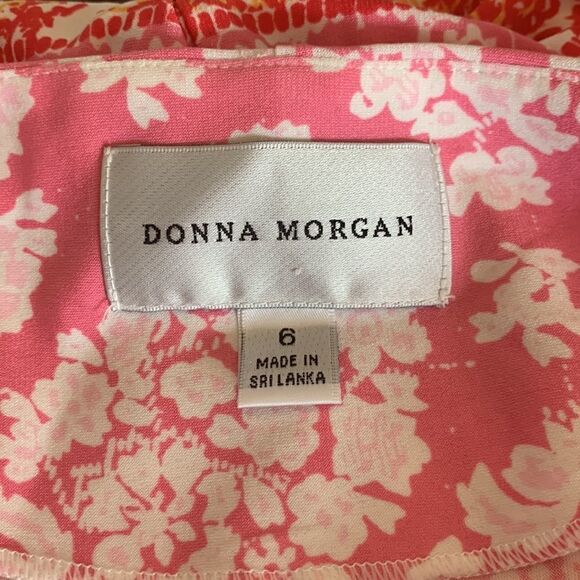 Donna Morgan pink, red, white floral 3/4 length sleeve dress Size 6 Length 35” - Picture 5 of 5